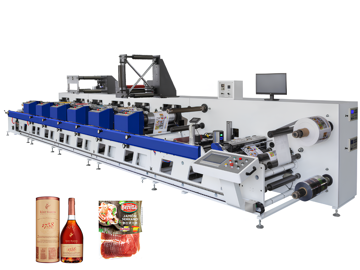 8 color servo drive inline label flexo printing machine