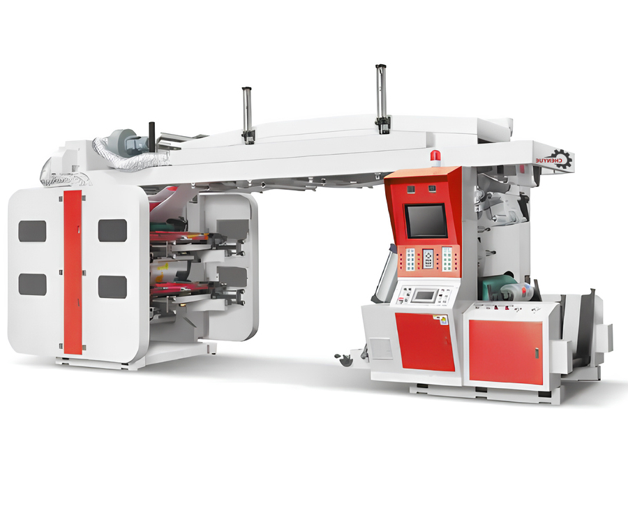 4 color Pe/Bopp/Pvc/shrink film central drum flexo printing machine
